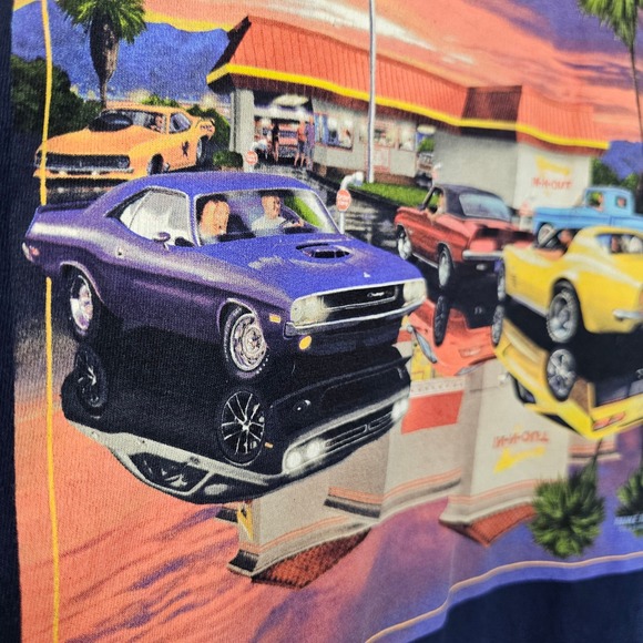 IN-N-Out Burger Food California Men's Blue Short Sleeve Graphic T-shirt Size XXL - Picture 5 of 9